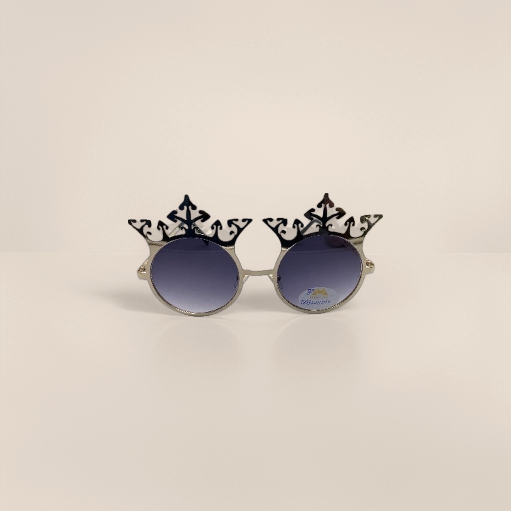 Golden-framed crown-shaped sunglasses, fashionable UV-resistant polarized sunglasses