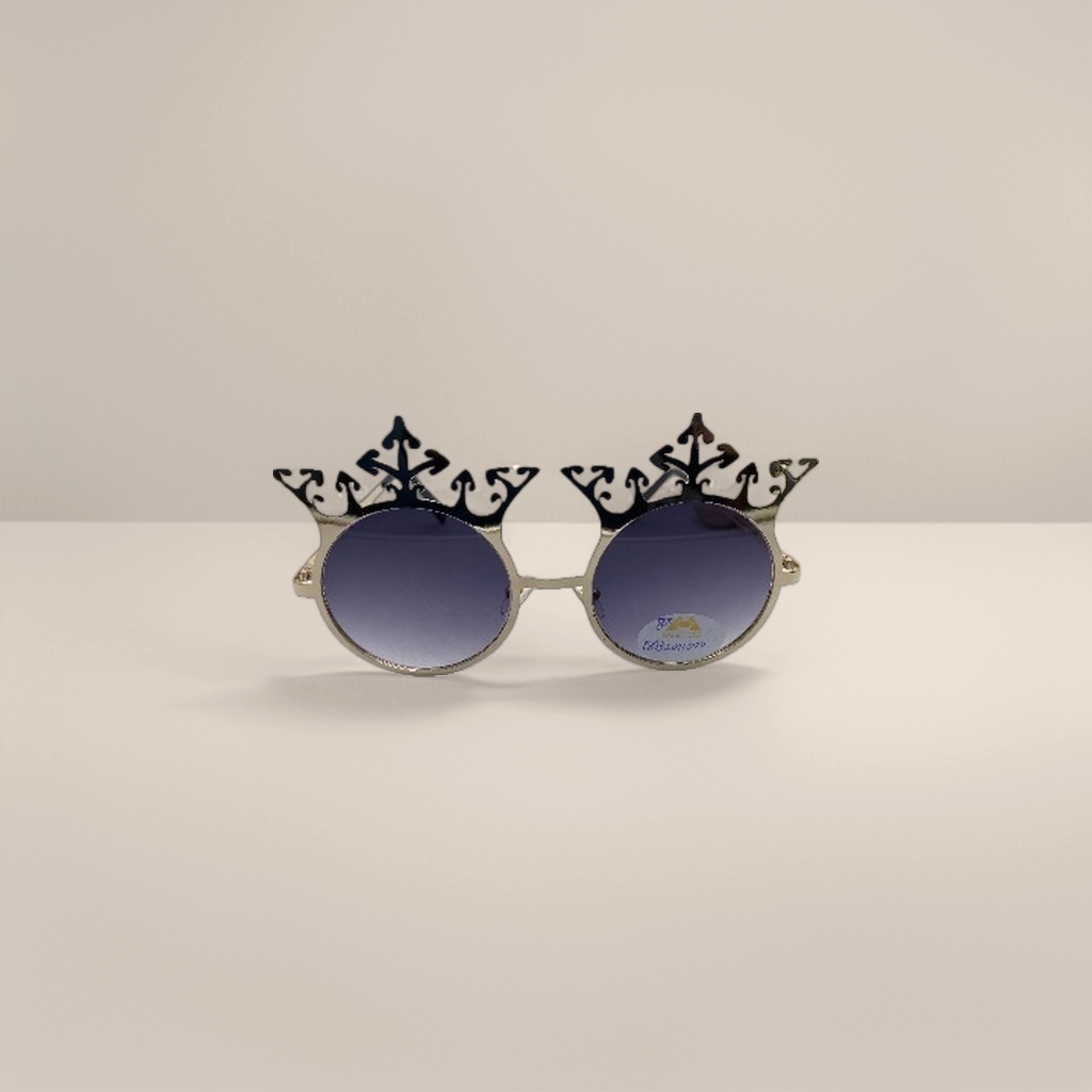 Golden-framed crown-shaped sunglasses, fashionable UV-resistant polarized sunglasses details Picture