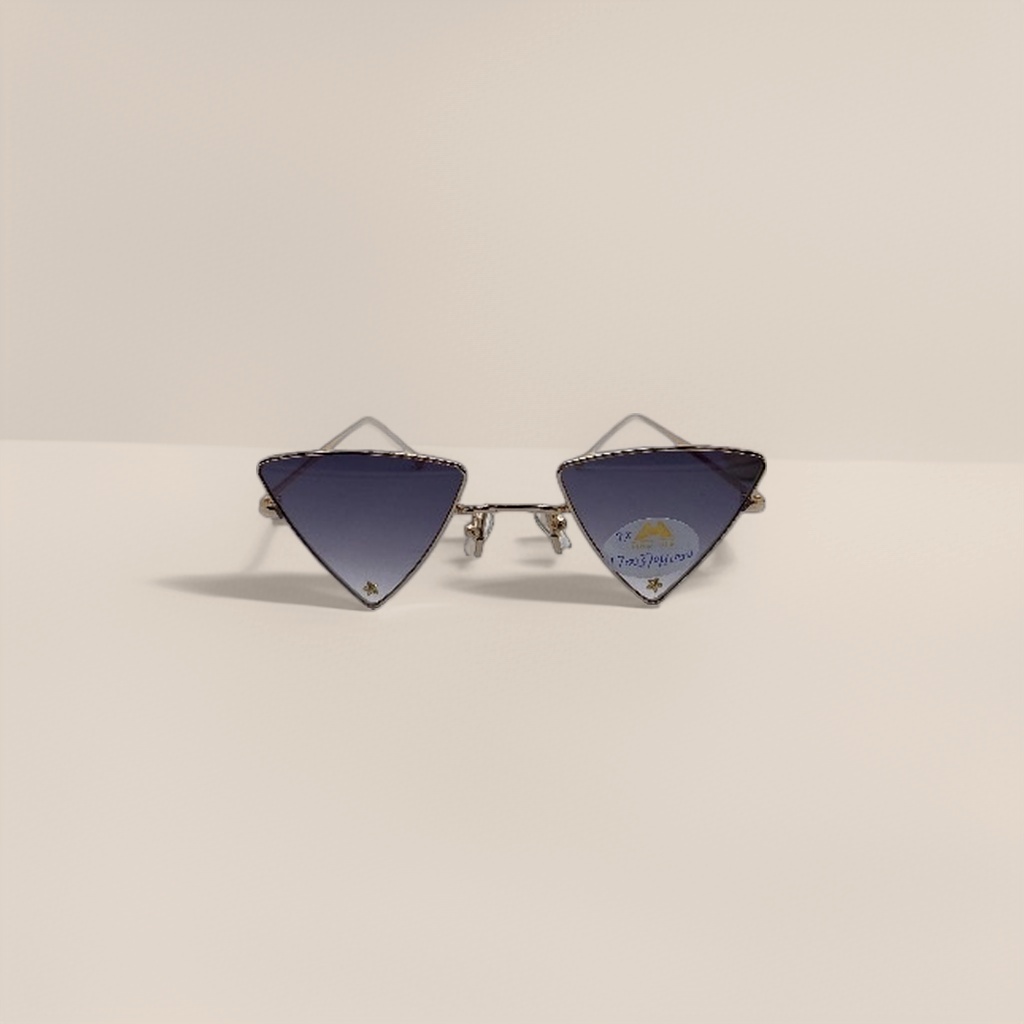 Golden-framed triangular sunglasses, fashionable UV-resistant polarized sunglasses details Picture