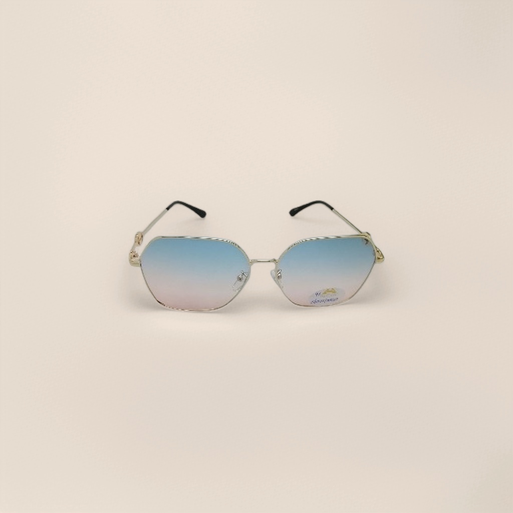 Golden-framed gradient lens sunglasses, lightweight TR90 material outdoor sun protection polarizing glasses