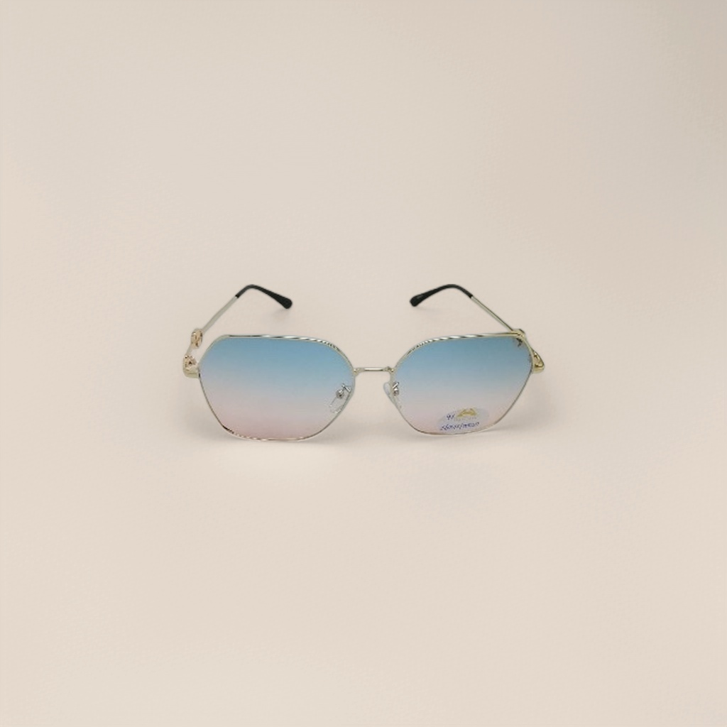 Golden-framed gradient lens sunglasses, lightweight TR90 material outdoor sun protection polarizing glasses details Picture