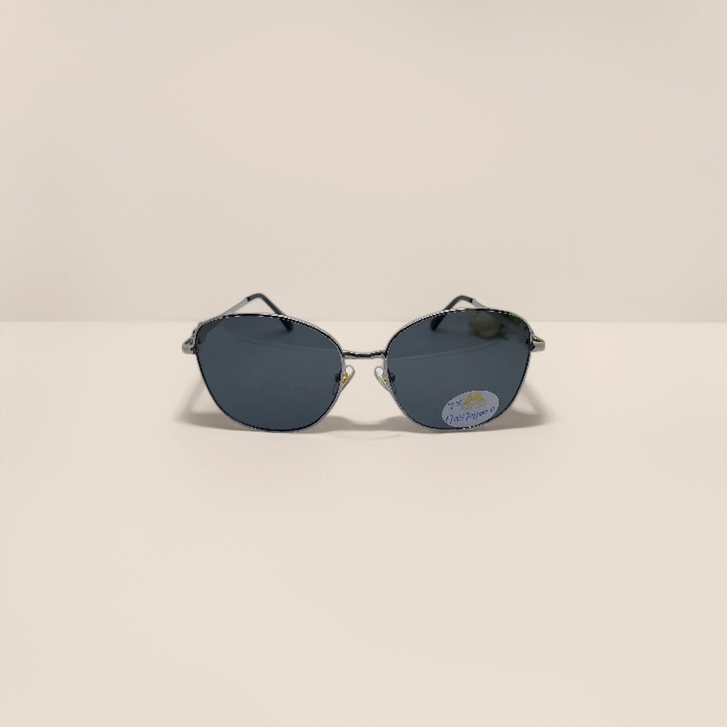 Silver metal-framed sunglasses, fashionable UV-resistant polarized sunglasses details Picture