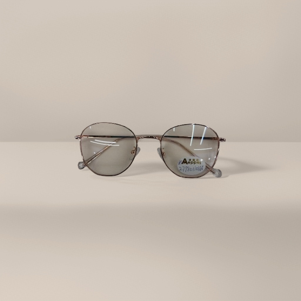 The golden thin-framed round glasses are fashionable and lightweight. The metal frames are suitable for both men and women Specification image