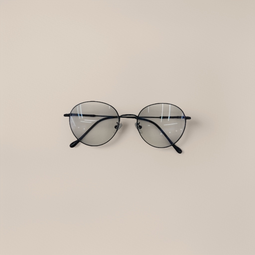 The black round-framed glasses are made of high-quality TR90 material, which is lightweight and flexible, making them versatile for daily commuting Specification image