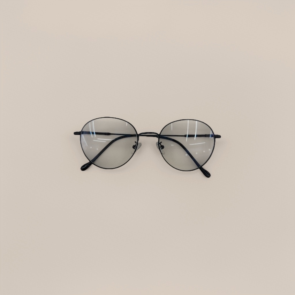 The black round-framed glasses are made of high-quality TR90 material, which is lightweight and flexible, making them versatile for daily commuting details Picture