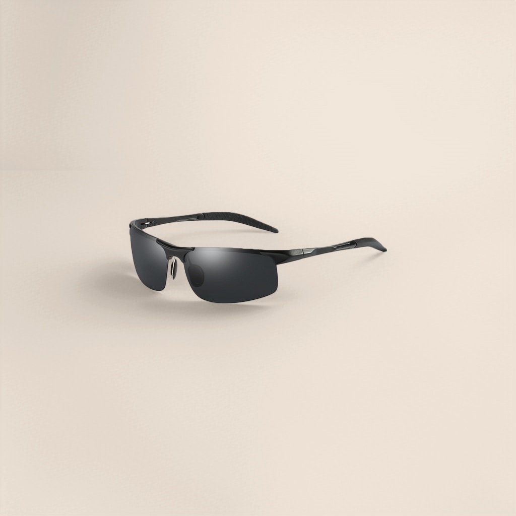 Black sunglasses with metal frames are light, comfortable and UV-resistant for cycling trips Application Scenario