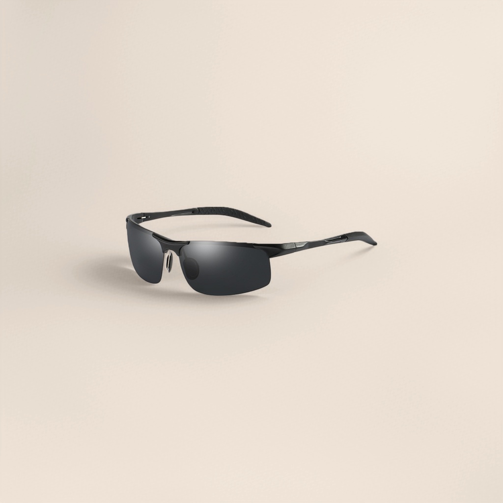 Black sunglasses with metal frames are light, comfortable and UV-resistant for cycling trips details Picture