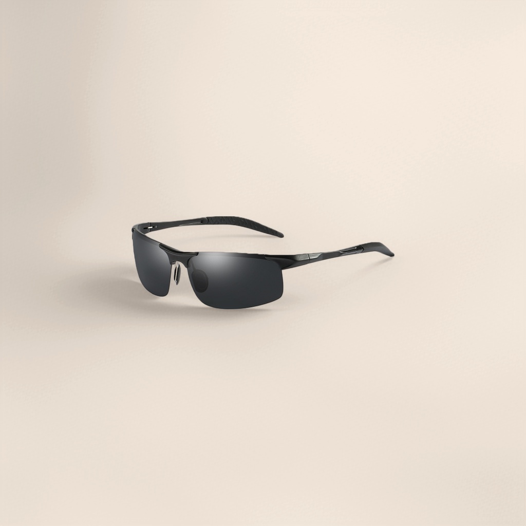 Black sunglasses with metal frames are light, comfortable and UV-resistant for cycling trips