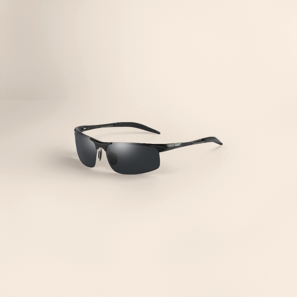 Black sunglasses with metal frames are light, comfortable and UV-resistant for cycling trips Specification image