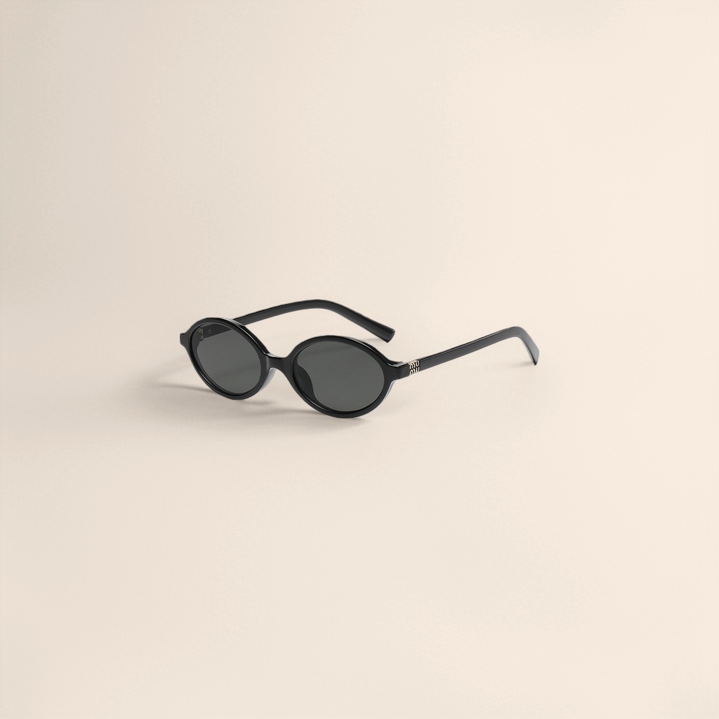 Black oval-shaped sunglasses, fashionable UV-resistant polarized sunglasses, suitable for both men and women Specification image