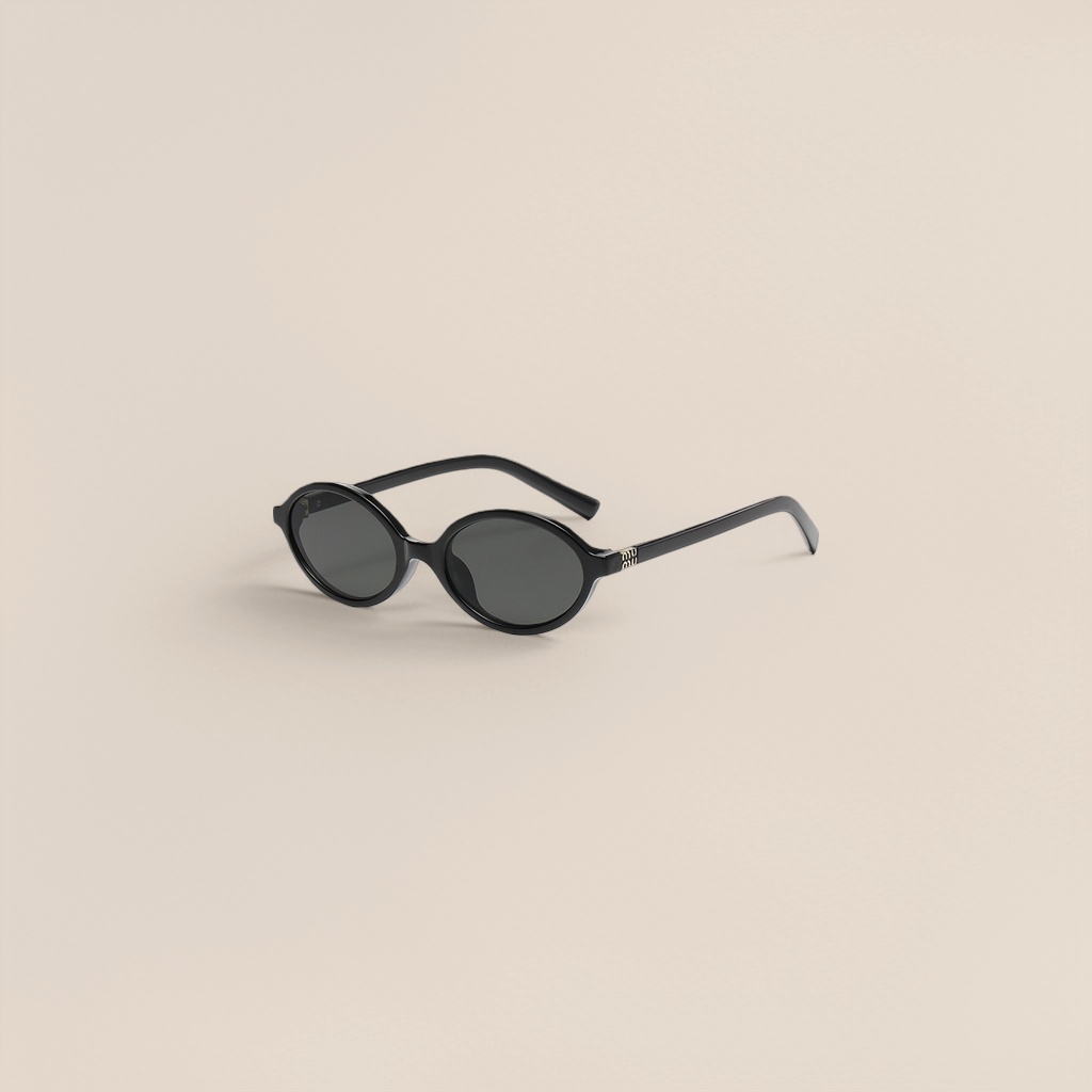 Black oval-shaped sunglasses, fashionable UV-resistant polarized sunglasses, suitable for both men and women details Picture