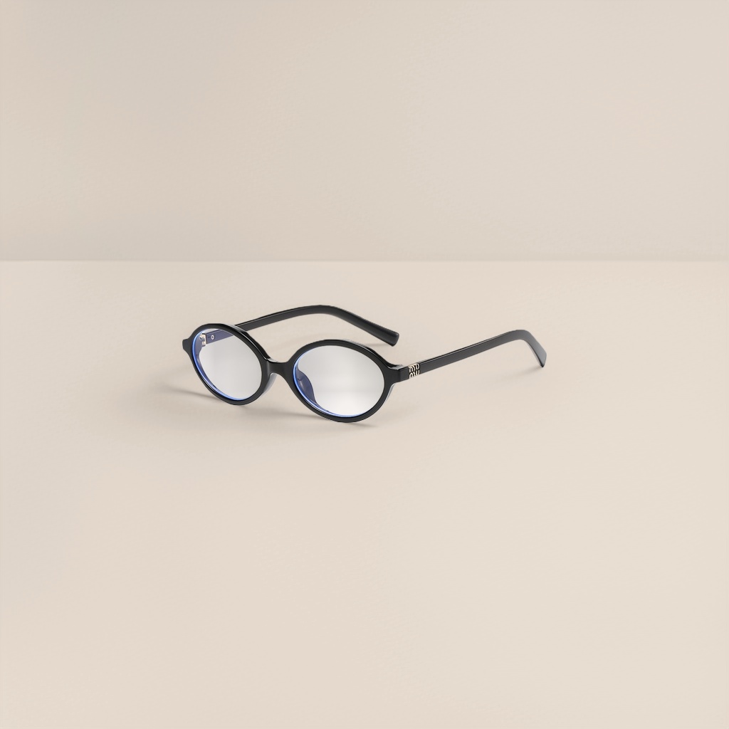 The black oval-shaped glasses frame is fashionable and lightweight. The metal frame is suitable for myopia optical lenses Application Scenario
