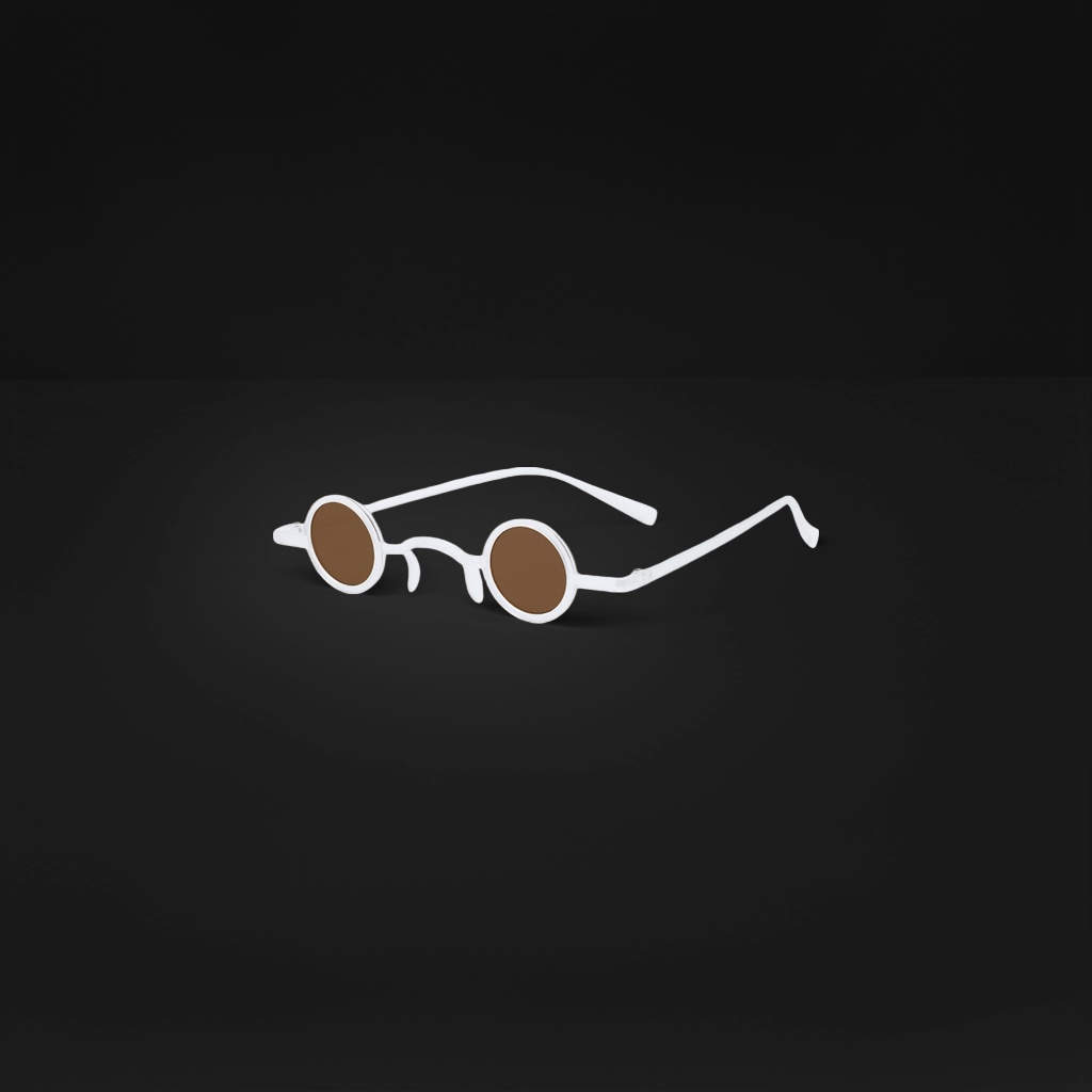 White thin-framed round sunglasses are fashionable and versatile, as well as UV-resistant polarized sunglasses details Picture