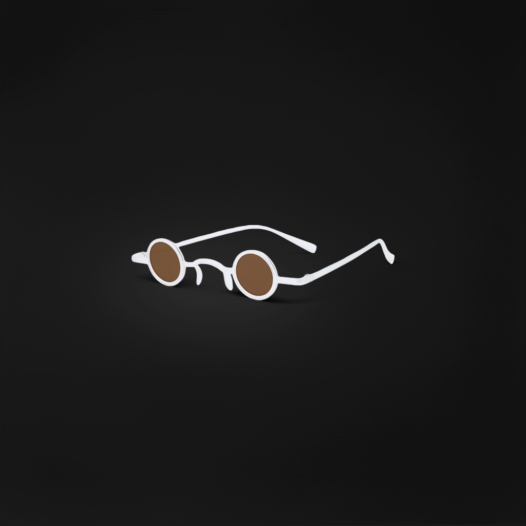 White thin-framed round sunglasses are fashionable and versatile, as well as UV-resistant polarized sunglasses Specification image