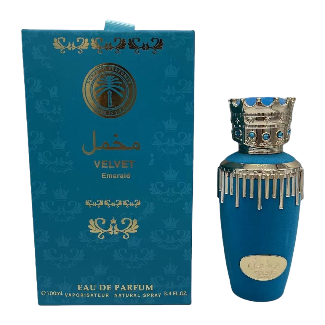Botella corona azul perfume caja azul fragancia larga duración elegante y fresco Item Picture