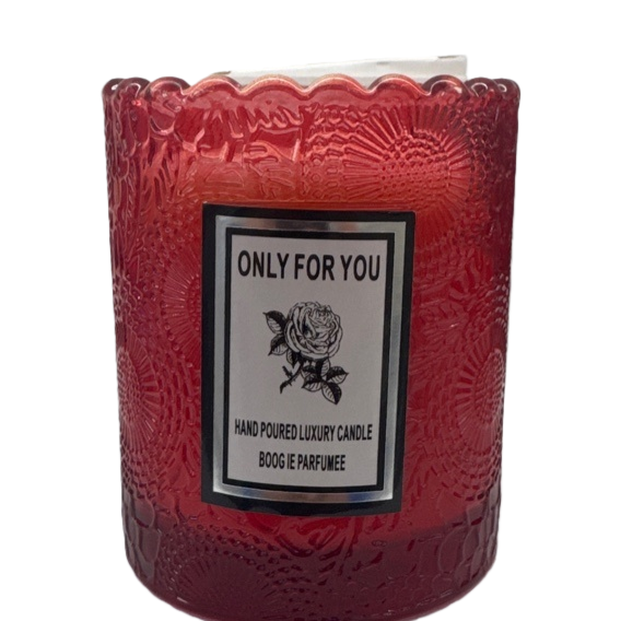 Red carved candle cup, retro decorative aromatherapy candle, home atmosphere display item Item Picture