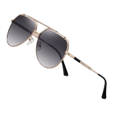 Golden-framed sunglasses, fashionable polarized sunglasses, unisex UV protection Item Picture