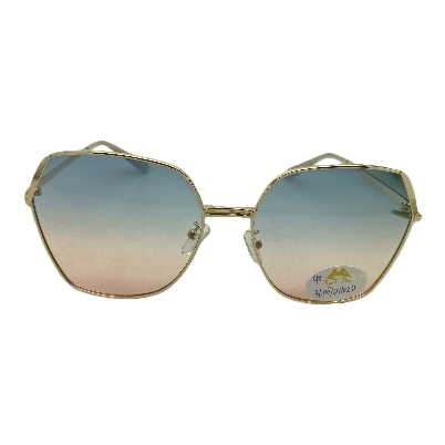 Golden-framed gradient lens sunglasses with a lightweight metal design for outdoor anti-glare Item Picture