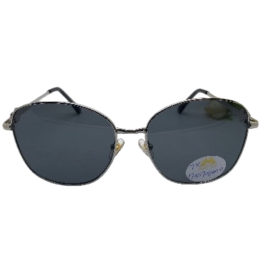 Silver metal-framed sunglasses, fashionable UV-resistant polarized sunglasses Item Picture