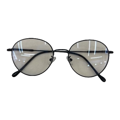 The black round-framed glasses are made of high-quality TR90 material, which is lightweight and flexible, making them versatile for daily commuting Item Picture