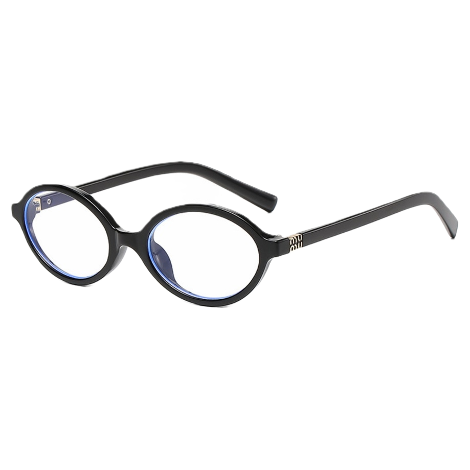 The black oval-shaped glasses frame is fashionable and lightweight. The metal frame is suitable for myopia optical lenses Item Picture