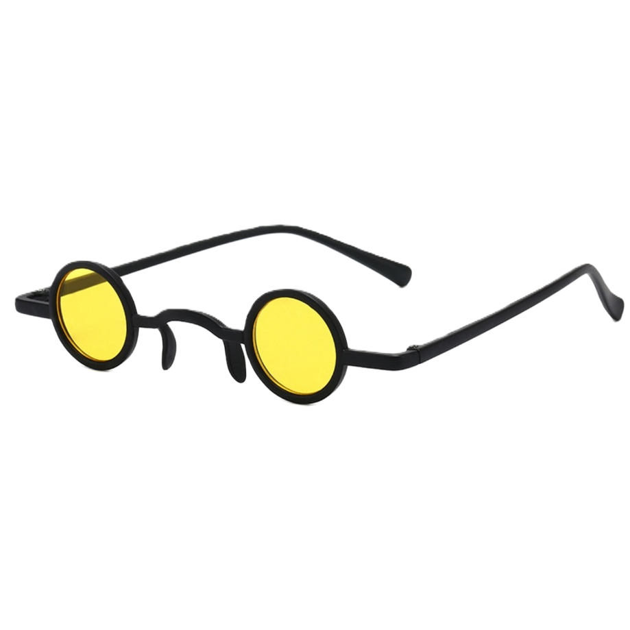 Black round-framed yellow lens fashionable glasses are suitable for both men and women, lightweight and comfortable Item Picture