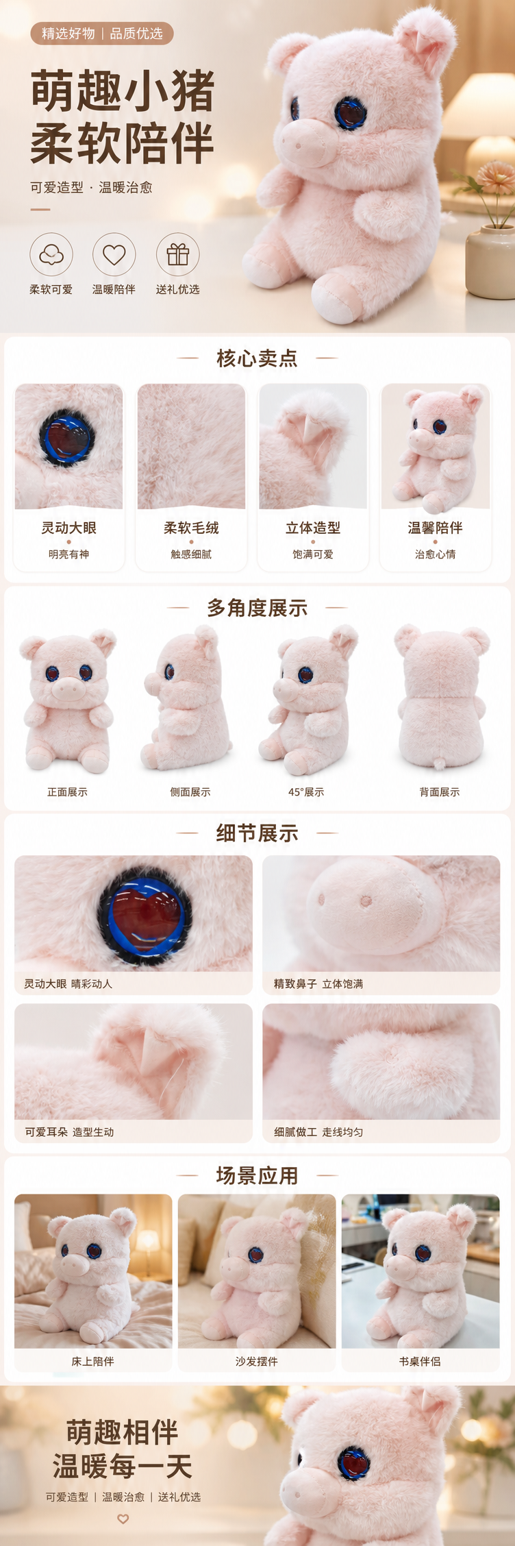 AI智能陪伴 语音交互 聊天互动 ai毛绒玩具 WiFi联网 毛绒娃娃 公仔玩具  pic 1