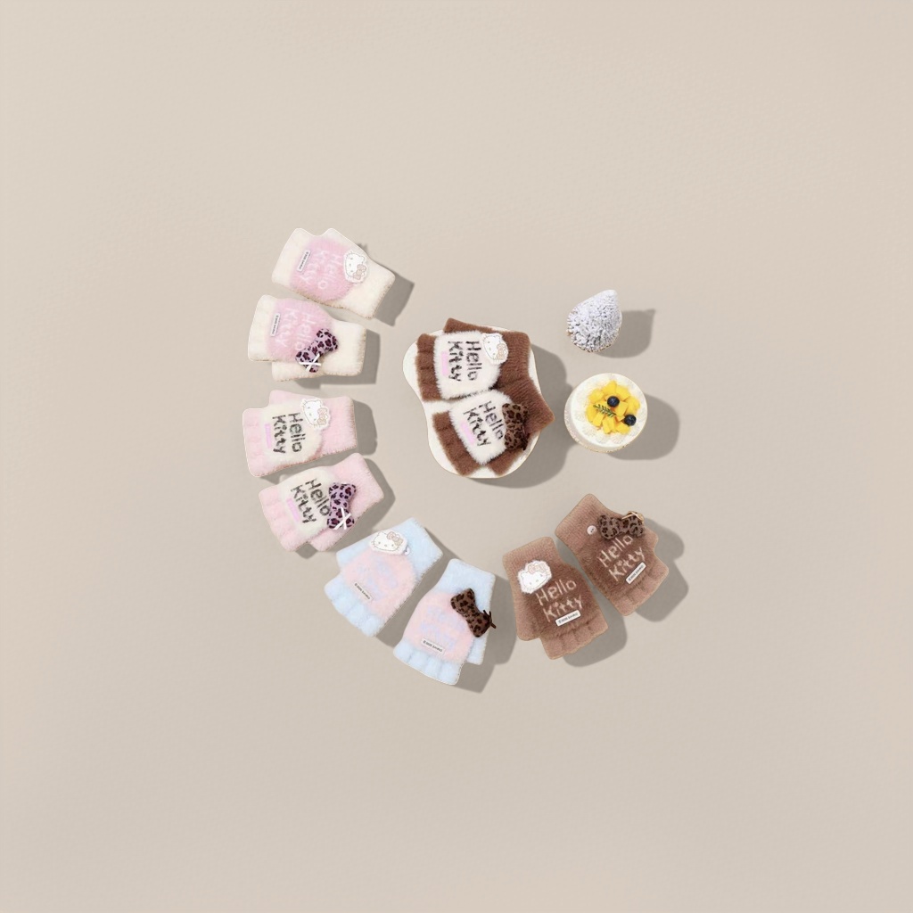 毛绒手套加厚保暖女秋冬款防寒护手可触屏