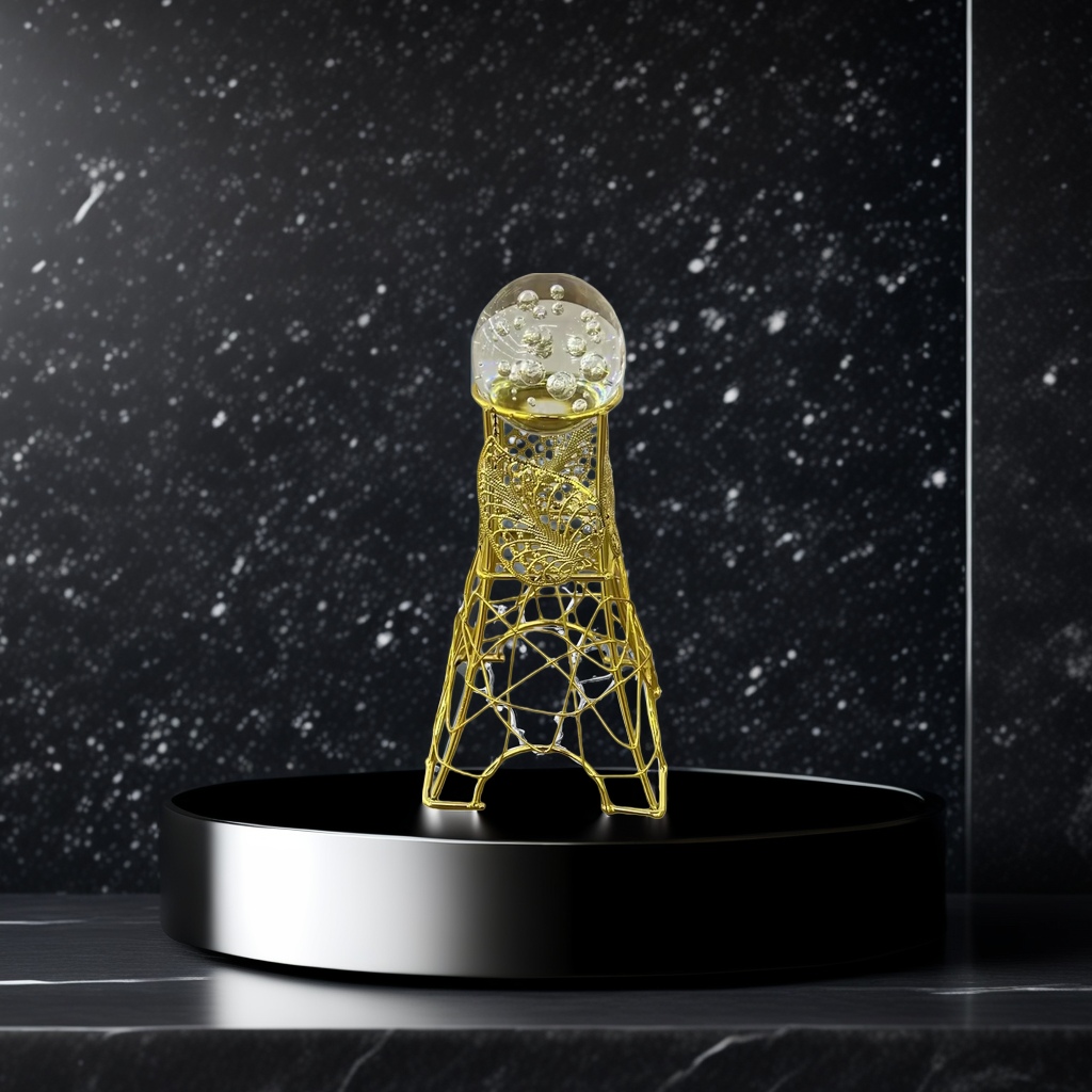 SANCAI Golden hollowed-out butterfly-shaped stand transparent sphere decoration Application Scenario
