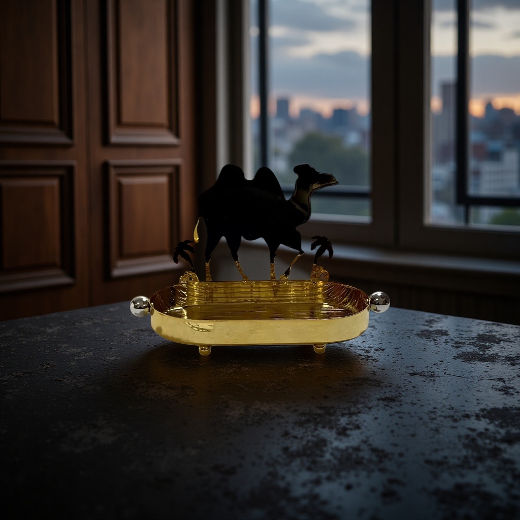 Golden camel creative decorative tray, living room coffee table, household items details Picture