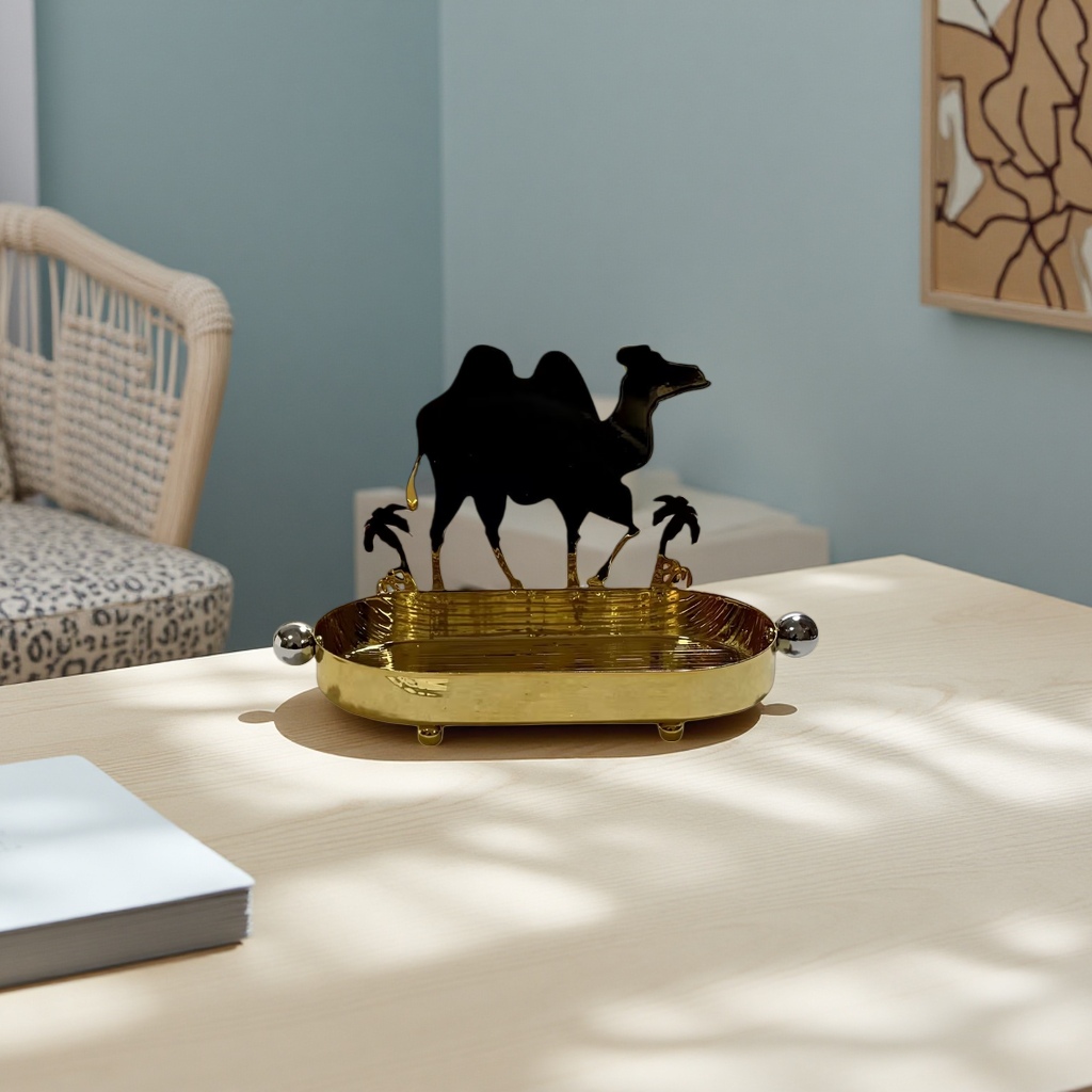 Golden camel creative decorative tray, living room coffee table, household items Application Scenario