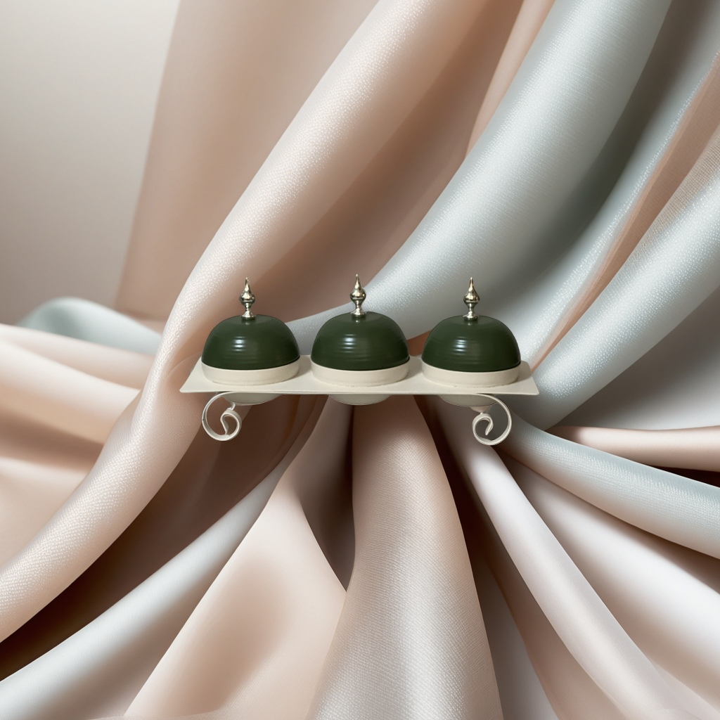 Green covered bowl three-piece set, storage rack, ceramic tea set storage rack, simple and household