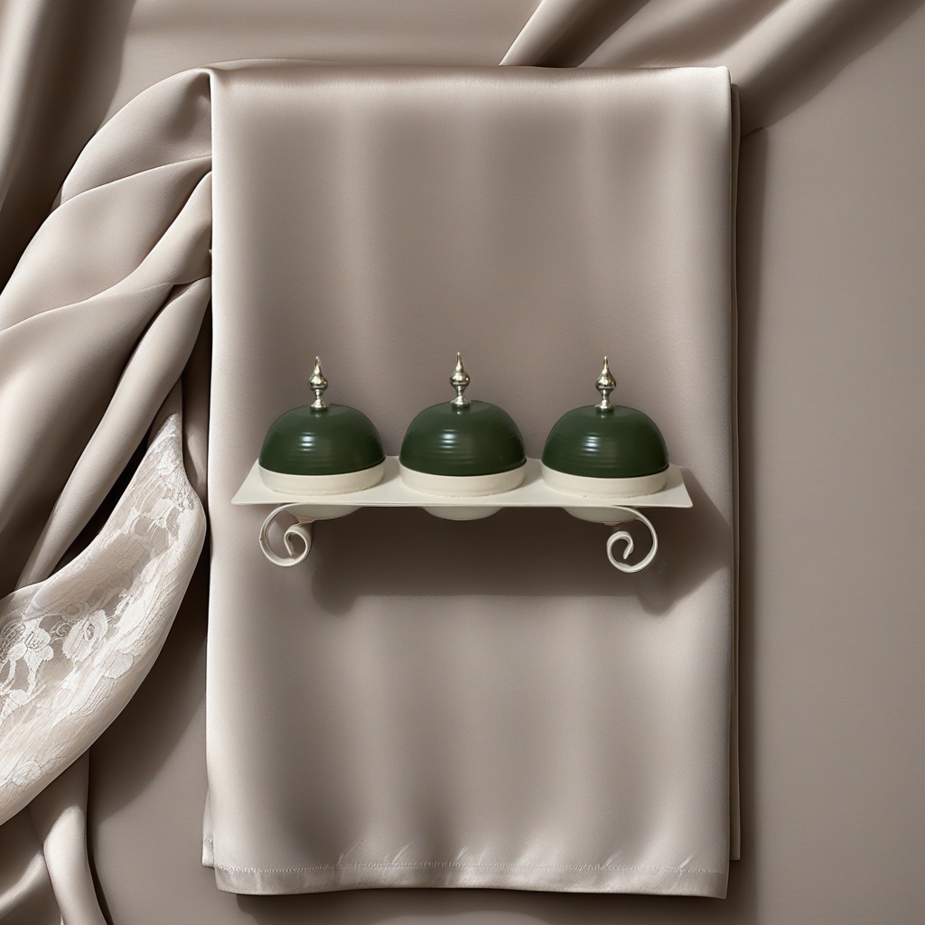 جهاز استقبال من ثلاث قطع من الأطباق الخزفية الخضراء المنزلية Specification image