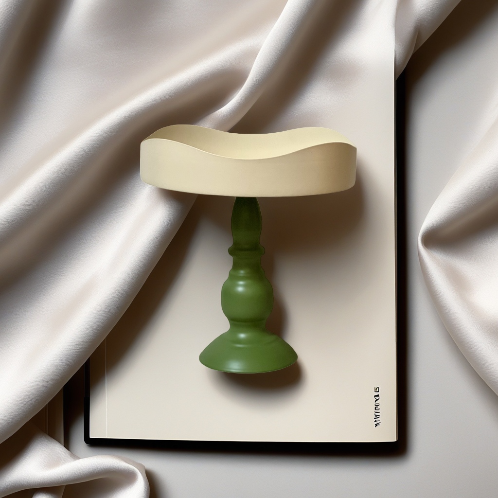 The SANCAI off-white wavy edge tray with a green base is a household storage ornament and a national item details Picture
