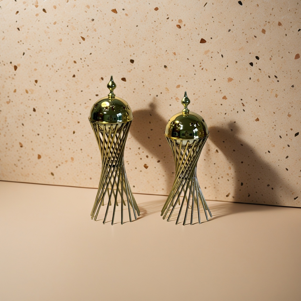 SANCAI Golden hollowed-out spherical ornaments, creative metal handicrafts for living room decoration and home furnishings