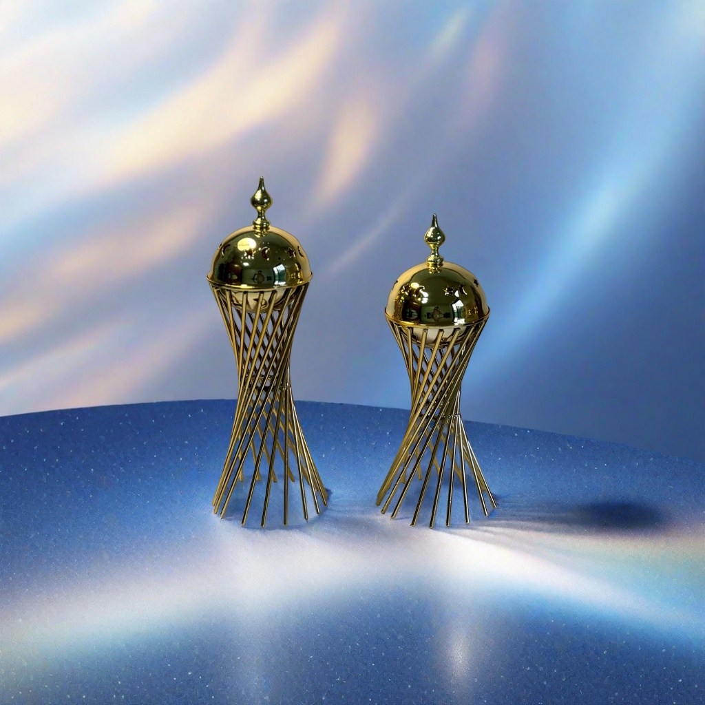 SANCAI Golden hollowed-out spherical ornaments, creative metal handicrafts for living room decoration and home furnishings Specification image