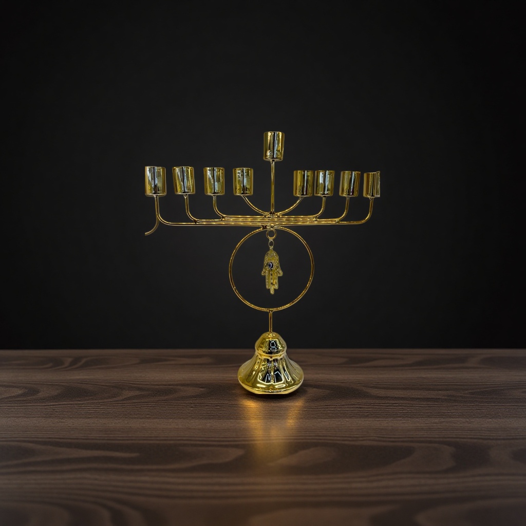 SANCAI Golden retro candlestick, home decorative item, living room, bedroom, dining table, candle stand, Hanukkah Specification image