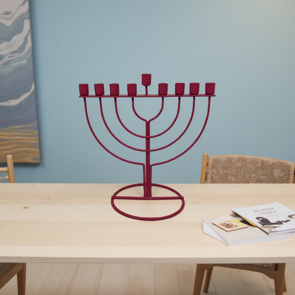 SANCAI red metal candlestick retro style home living room decorative item Hanukkah