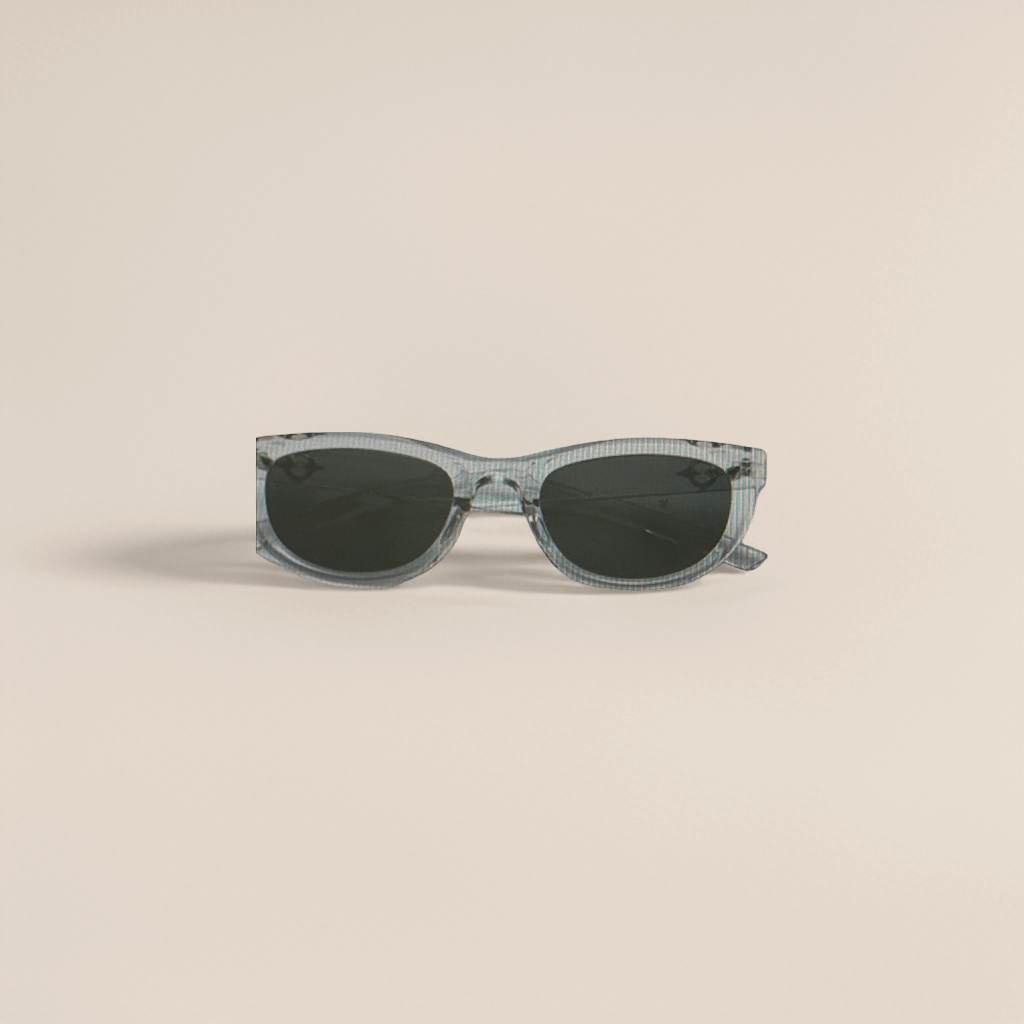 The black and gray plate sunglasses with a transparent gray frame are fashionable, polarized and UV-resistant, suitable for both men and women details Picture