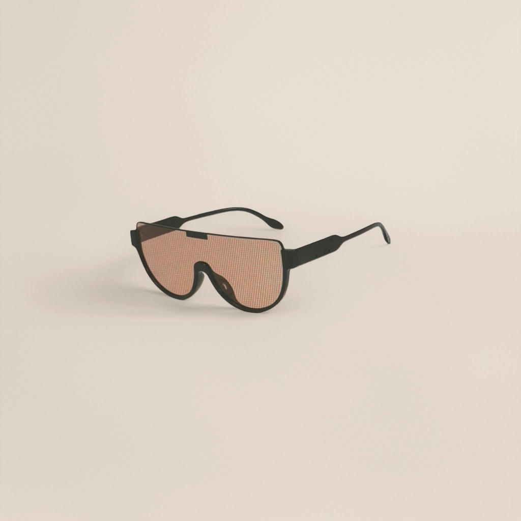 Black large-frame one-piece lens sunglasses, fashionable UV-resistant polarized sunglasses details Picture