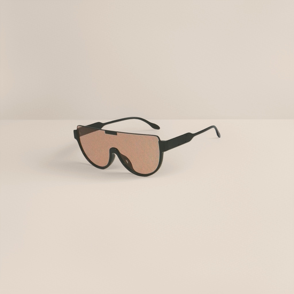 Black large-frame one-piece lens sunglasses, fashionable UV-resistant polarized sunglasses Specification image