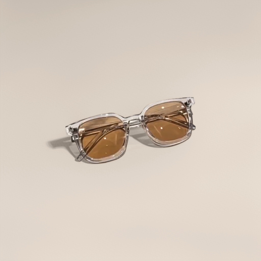 Transparent frame brown lens sunglasses, fashionable UV-resistant polarized sunglasses Specification image