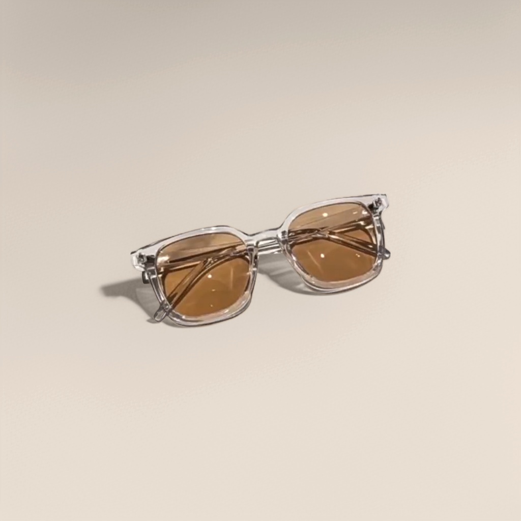 Transparent frame brown lens sunglasses, fashionable UV-resistant polarized sunglasses Application Scenario
