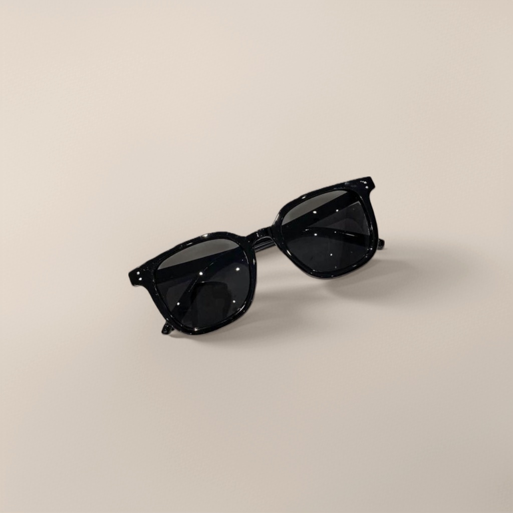 The black sunglasses with a thin metal frame design offer UV400 protection and are versatile for daily commuting and casual wear details Picture