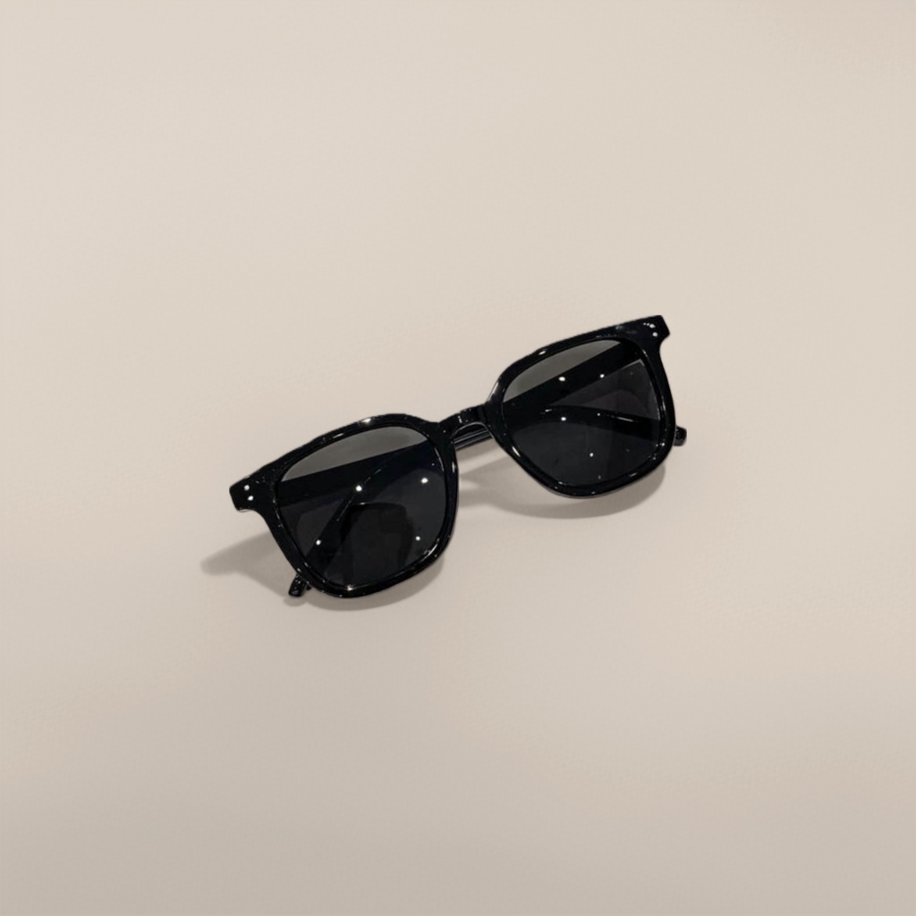 The black sunglasses with a thin metal frame design offer UV400 protection and are versatile for daily commuting and casual wear Application Scenario