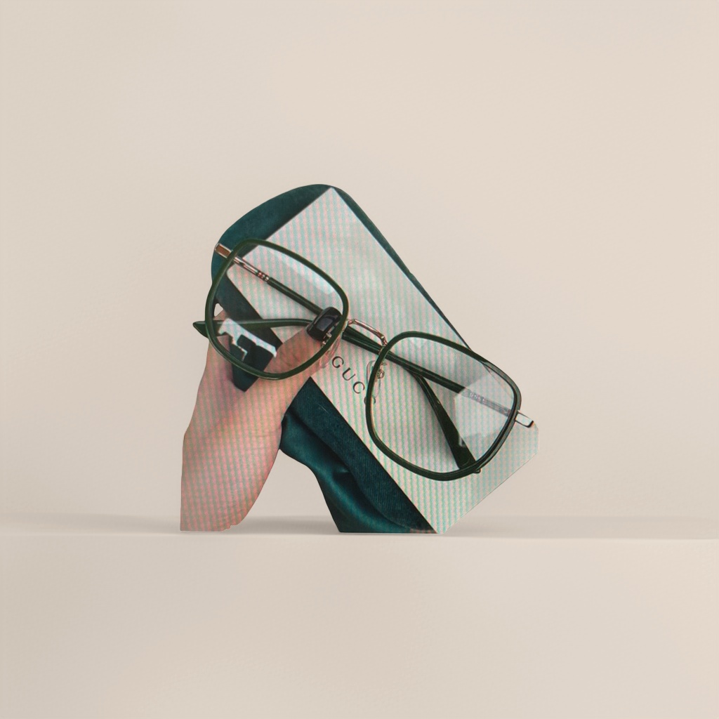 The emerald green framed glasses are fashionable, light and anti-blue light, and can be matched with different degrees for myopia Specification image