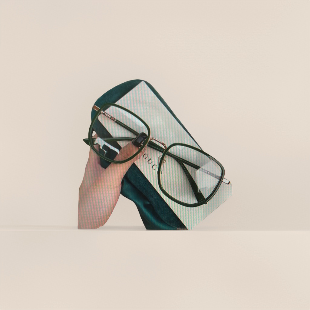 The emerald green framed glasses are fashionable, light and anti-blue light, and can be matched with different degrees for myopia details Picture