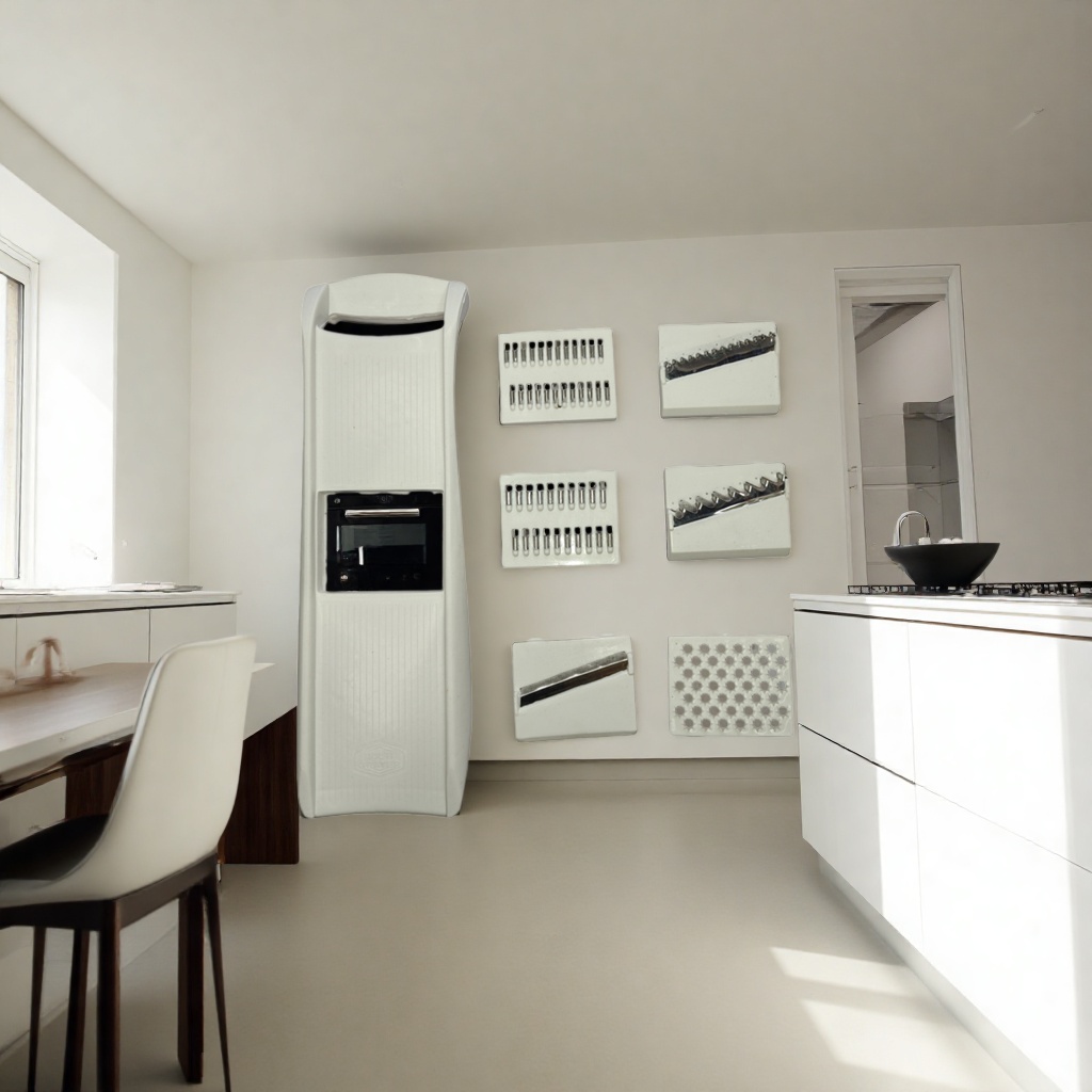 White multi-functional grater and accessories, stainless steel kitchenware, kitchen small tools
