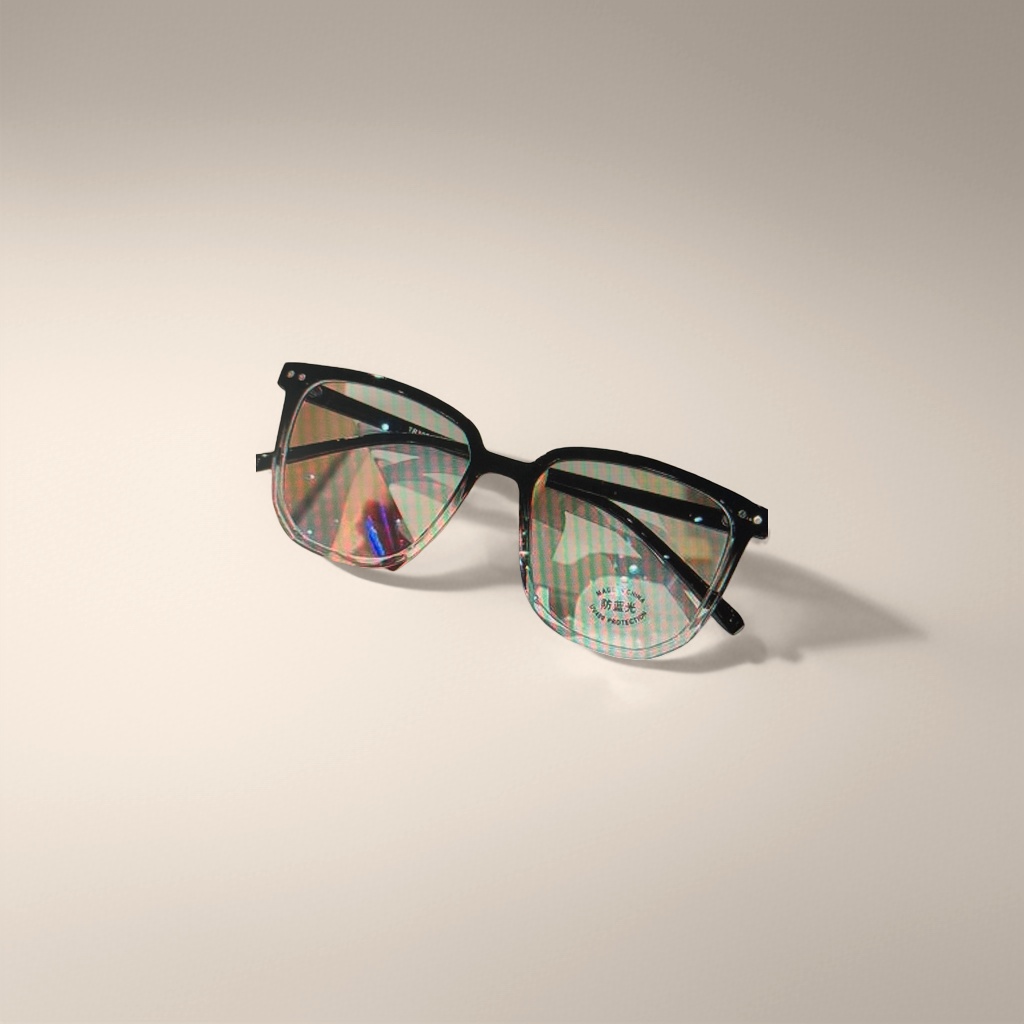 Black-framed glasses, fashionable and lightweight, with metal frames and myopia optical frames that can be matched with different degrees