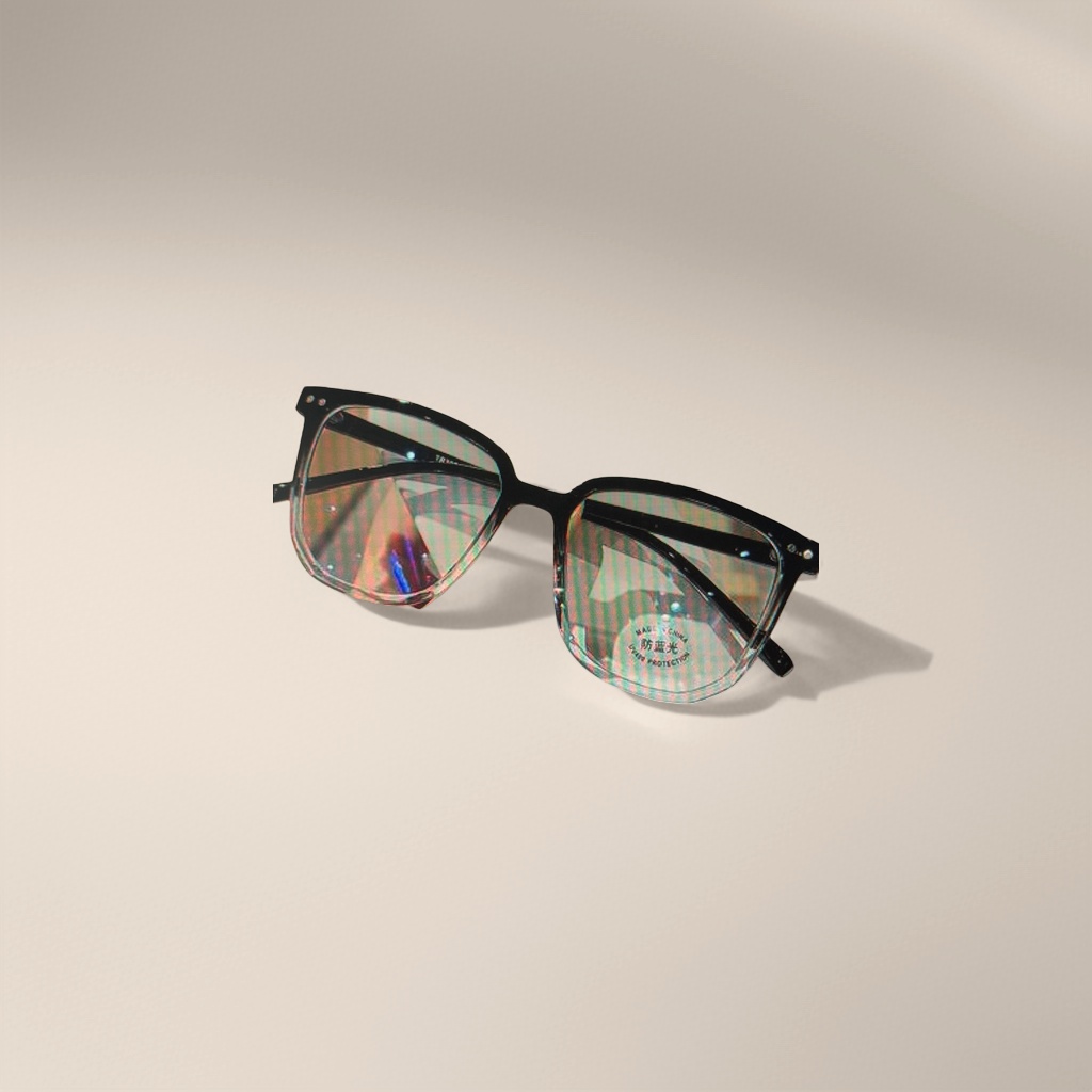 Black-framed glasses, fashionable and lightweight, with metal frames and myopia optical frames that can be matched with different degrees Specification image